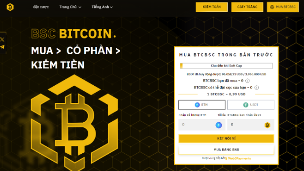 Bitcoin BSC Ra Mắt Chương Trình Presale Token Gốc BTCBSC