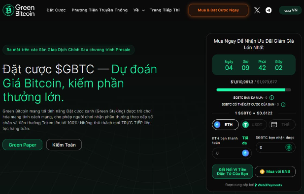 Green Bitcoin (GBTC) Và Cơ Chế Dự Đoán Để Kiếm Tiền Độc Đáo