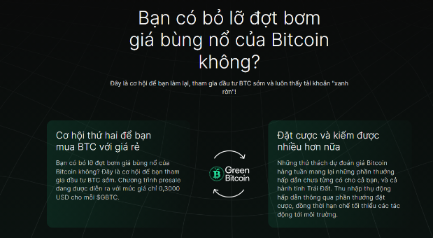 Đây là lý do tại sao Green Bitcoin sẽ tăng gấp 10 lần sau khi ra mắt