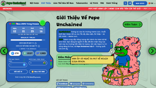 Pepe Unchained vẫn tiếp tục tăng