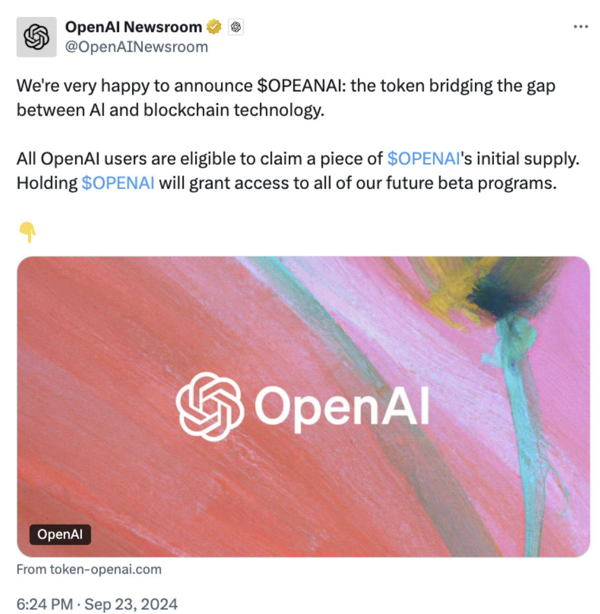 Tài Khoản X Chính Thức Của OpenAI Bị Hack Để Shill Token "OPENAI" Giả Mạo 