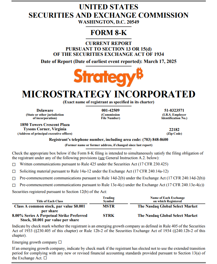 Strategy bán 123.000 cổ phiếu STRK để mua thêm 130 BTC