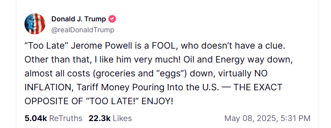 Tổng thống Trump chỉ trích Chủ tịch Fed Jerome Powell