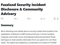 Fuzzland cho biết cựu nhân viên đứng sau vụ hack Bedrock UniBTC trị giá 2 triệu đô la