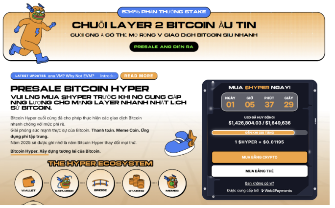 Các nhà đầu tư đổ xô vào Bitcoin Hyper ($HYPER)