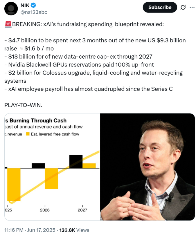 xAI của Elon Musk huy động được 10 tỷ đô la khi Trump đe dọa sẽ tung DOGE vào ông
