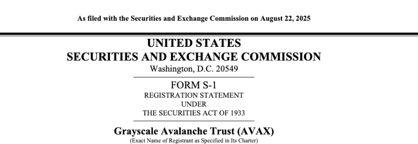 Grayscale tìm kiếm sự chấp thuận của SEC cho Avalanche ETF giao ngay dưới mã chứng khoán AVAX
